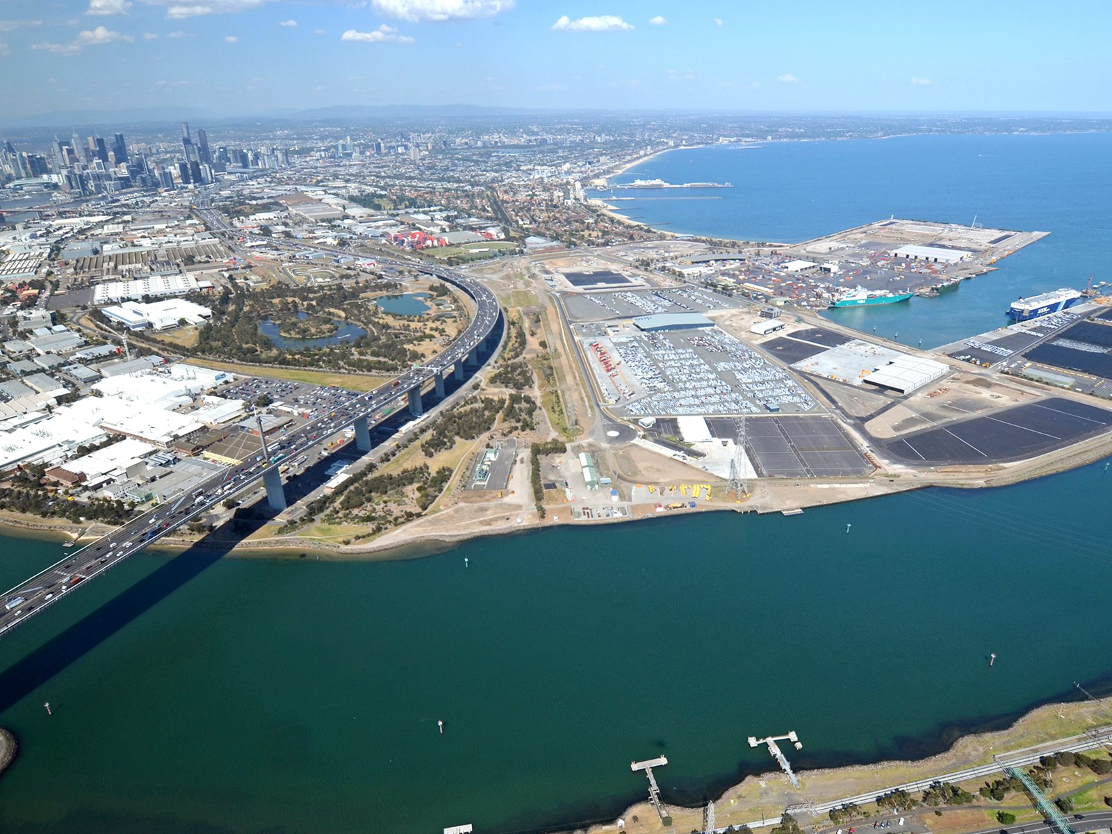 Aerial view of Port of Melbourne