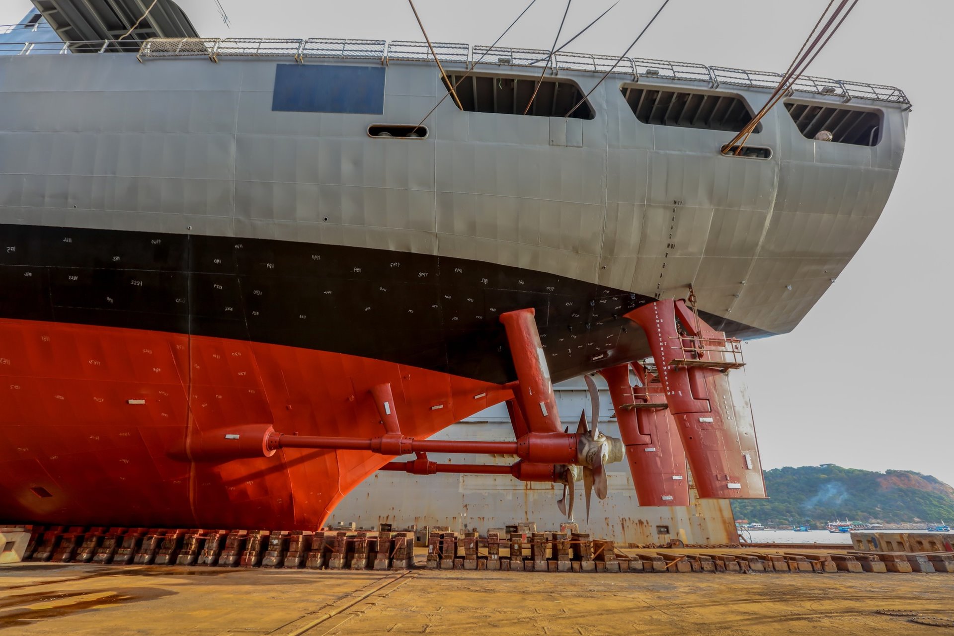 Navy ship under repair