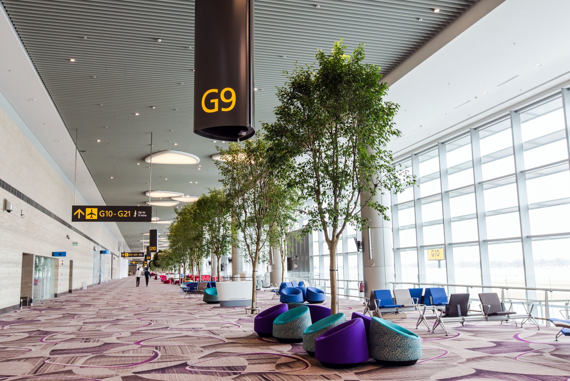Interior design of Changi, one of the most beautiful airports in the world.